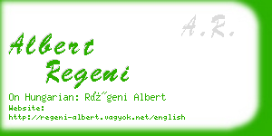 albert regeni business card